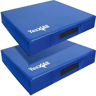 Yes4All Alfombrillas de Ejercicio 6" Silenciador Drop Pads Cubierta PVC, UZAJ1 - Azul/Blanco Foto 1 de 4