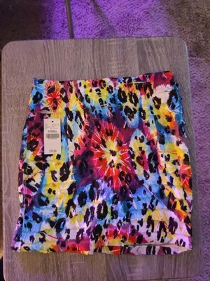  Vintage  Wet Seal Multi Colored Leopard Print Pleated Mini Skirt Xtra Small.  - Image 1 of 4
