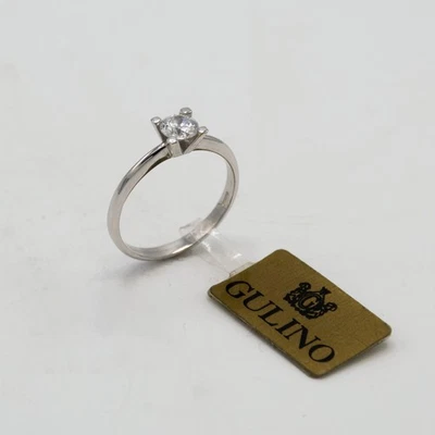 Anello donna in oro (Gold) bianco 18 kt tipo solitario con zircone A.188 - Immagine 1 di 4