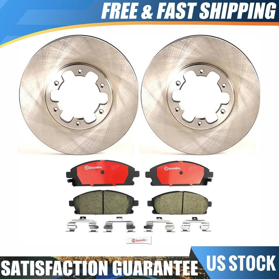 Juego de 6 pastillas y rotor de freno de disco delantero Brembo para Infiniti QX4 1997 Foto 1 de 4