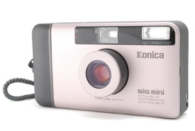 Konica Big Mini BM-301 35mm Film Camera【MINT w/Strap】From JAPAN - Image 1 of 4