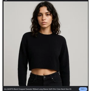 All Saints Jinx Pleated Dress Wool Blend Cropped Sweater Top Medium - Picture 1 of 9
