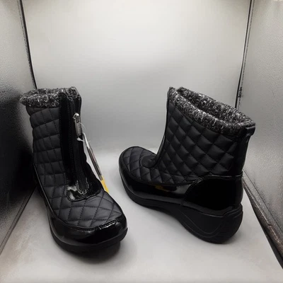 Khombu Megan 靴子女式 8.5 米黑色楔形 A238 — 第 1/4 张图片