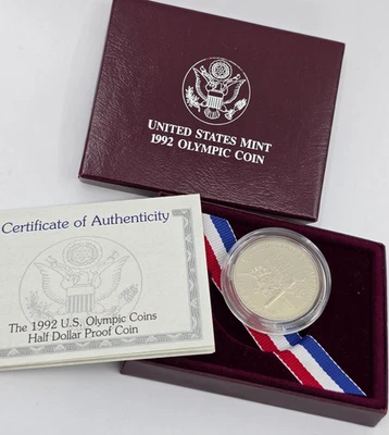 1992 U.S. Olympic Coin Half Dollar Proof Coin with Box & Certificate - Image 1 of 4