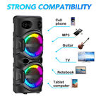 6000w Dual 8" Bluetooth Speaker Sub Woofer Heavy Bass Sound System Party W/mic