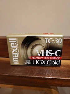 Maxell Camcorder Video Tape VHS-C TC-30 HGX Gold Premium High Grade  New Sealed  - Picture 1 of 7