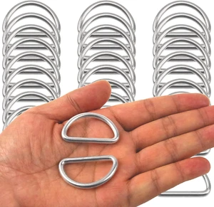 30Pcs 304 Stainless Steel Welded Heavy D-Rings for Hand DIY Accessories Hardware - Picture 1 of 12