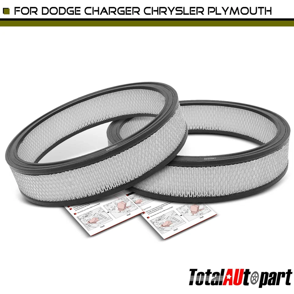 Filtro de aire del motor 2 piezas para camioneta Dodge W100 70-74 Chrysler 300 68-71 Plymouth Foto 1 de 4
