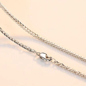 Collana maglia grano PT950 platino puro 950 catena donna 1 mm 2,5-2,6 g 17 pollici - Foto 1 di 7