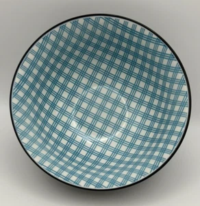 Dover & York blau weiß schwarz Reis Suppe Müslischale geometrische Muster - Bild 1 von 8