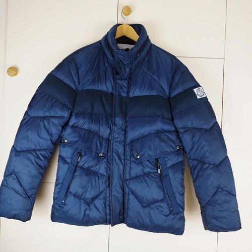 Giacca cappotto uomo vintage Moncler Gamme Bleu piumino imbottito isolato blu M 46"