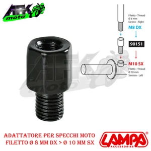Adattatori per Specchi Specchietti da Moto Scooter Filetto Ø 8 mm dx >Ø 10 mm sx - Imagen 1 de 3