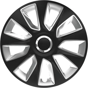FITS VOLVO S60 & S80 - 17" Wheel Trims Hub Caps Covers Stratos Black & Silver - Picture 1 of 5