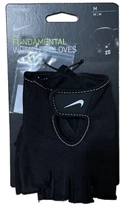 Nike Fundamental Women’s Gym Training Athletic Gloves Black White Check Size M - Picture 1 of 3