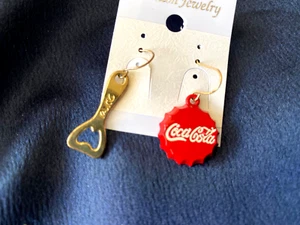 Fashionable earrings...coca cola cap & opener...with a gift box...unique design - Picture 1 of 1