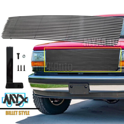Fits 92-96 Ford Bronco/ F-150/ F-250/ F-350 Main Upper Silver Billet Grille Foto 1 de 4