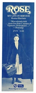 Advertising Bookmark ROSE My Life in Service Rosina Harrison 1975 Signet Books - Picture 1 of 1