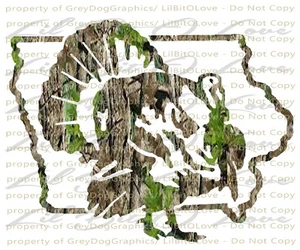 Camouflage Camo Iowa Turkey Hunter Hunting Vinyl Decal Sticker Gobbler - Picture 1 of 1