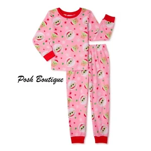 Disney Baby Yoda Christmas Pajamas Set Shirt Pants Girls 6 7 8 10 12 Grogu pink - Picture 1 of 3