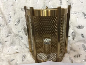 Industrial brass gold wall sconces metal wall light fixture with mesh shade - Picture 1 of 8
