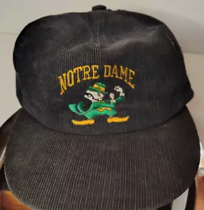 Notre Dame University Square Corduroy Hat one size snap back Made in USA - Picture 1 of 7