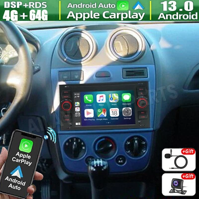 7'' CarPlay For Ford Fiesta 2005-2007 Android 13 Car Stereo Radio GPS Sat 4+64GB - Image 1 of 4