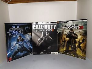 Lot Of 3 Video Game Strategy Guides Xbox 360, PS3, Wii, & PC Star Wars ,COD,GOW3