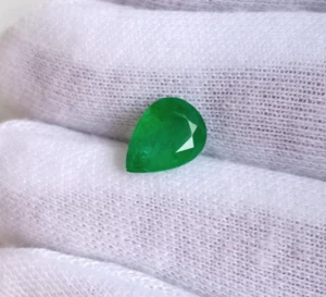 Vivid Muzo verde smeraldo naturale taglio pera 1,58 carati per gemma gioiello regalo - Foto 1 di 6