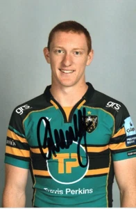 NORTHAMPTON SAINTS RUGBY UNION: GEORGE HENDY SIGNED 6x4 PORTRAIT PHOTO+COA - Picture 1 of 1