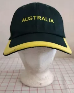 Australia Cap Hat Green Yellow Mens One Size Adjustable Strapback - Picture 1 of 6