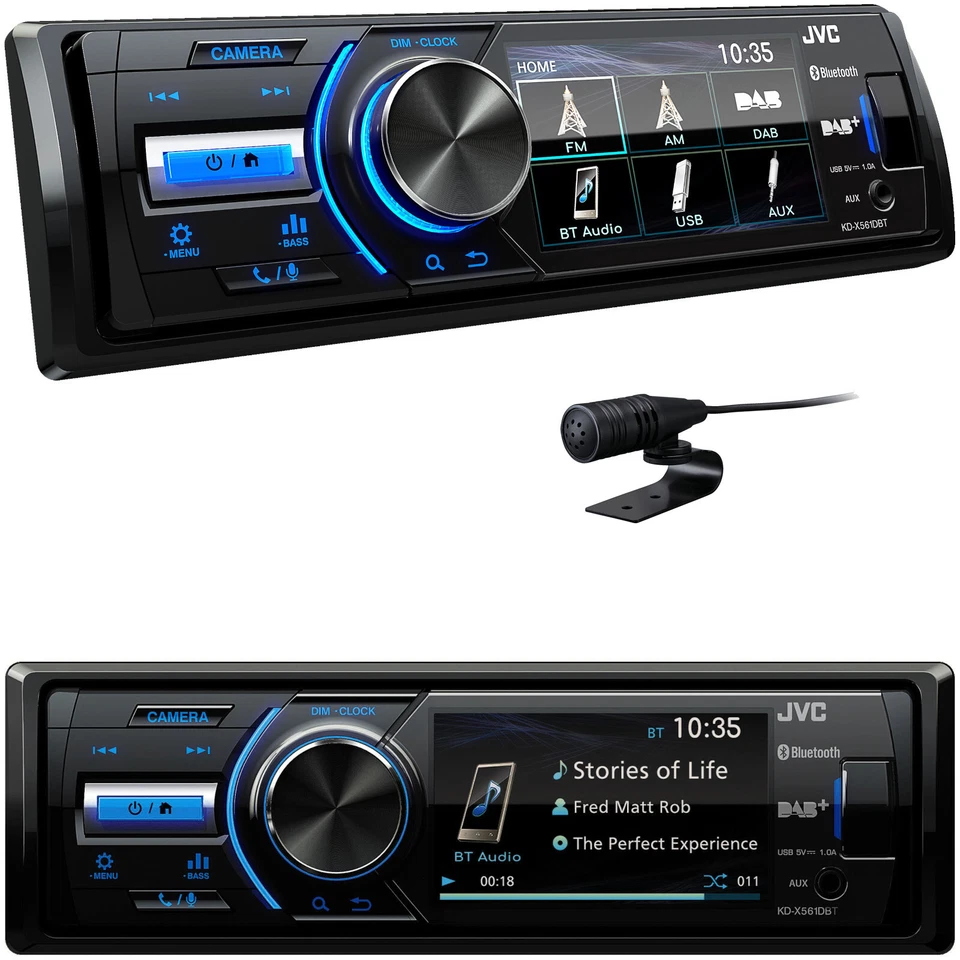 Autoradio Monitor 1 din Schermo Touch DAB Bluetooth USB Aux-In 3 RCA Retrocamera - Immagine 1 di 4