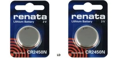 CR2450N RENATA WATCH BATTERIES 2450 (2 piece) New packaging Authorized Seller - Image 1 of 4