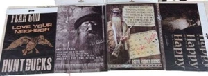 NEW DUCK DYNASTY SET OF 4 METAL TIN SIGNS 17"X12" DUCK COMMANDER PHIL ROBERTSON - Picture 1 of 2