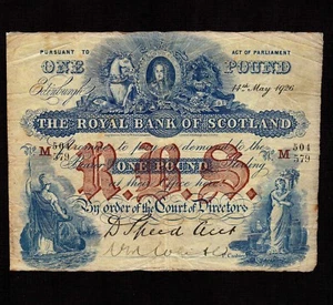 Scotland 1 Pound 1926 P-316e * F-VF * Hand Signature * Last Date *  - Picture 1 of 2