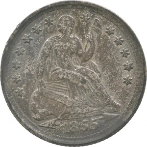 1855 Seated Liberty Half Dime Arrows *2402 - Picture 1 of 3