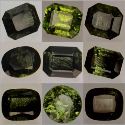 Rare Natural Peridot Rutilated Gemstone Loose Green Many Sizes Cuts Pakistan - Image 1 of 3