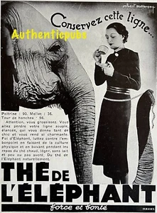PUBLICITE THE DE L' ELEPHANT LIGNE SIGNE ALBERT DUVERNAY DE 1936 FRENCH AD PUB - Imagen 1 de 1