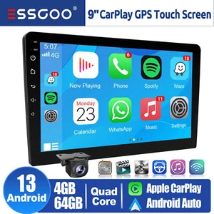 4G+64G 9" Android 13 CarPlay Doble 2 DIN Coche Estéreo GPS Navegación FM con AHD - Imagen 1 de 14