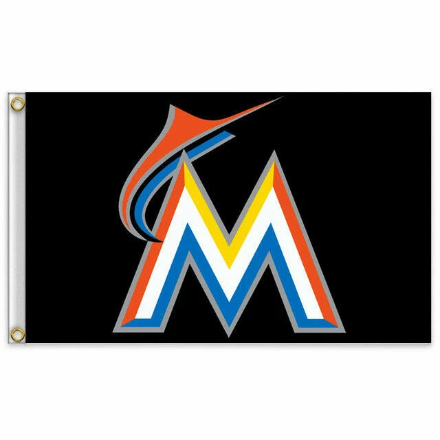 Miami Marlins Premium 3x5 Flag Outdoor House Banner Baseball - Image 1 of 1