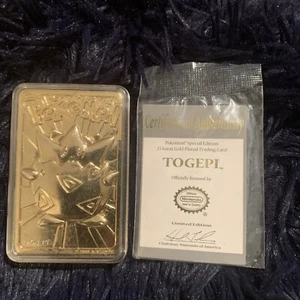 1999 Pokemon 23k Gold Plated Trading Card Togepi Pokeball Burger King VINTAGE! - Picture 1 of 6
