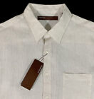 Men's PERRY ELLIS Khaki / Natural Linen Short Sleeve S/S Shirt XLarge XL NWT NEW