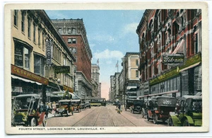 Postal de Fourth Street Cars Louisville Kentucky 1920c - Imagen 1 de 1