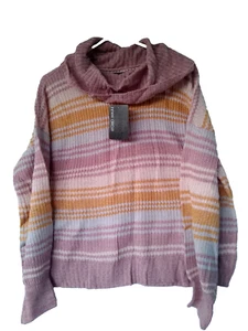 WOMEN'S Large Long Sleeve Cowl Neck Knit Pullover Sweater Top NWT New - Picture 1 of 9