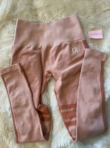 $74 NWOT Bombshell Sportswear Elite Seamless Leggings Sz XS/S Peach Burnt Orange - Picture 1 of 8
