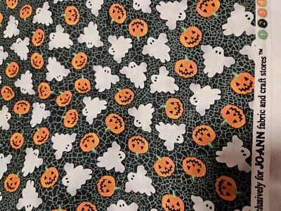 Halloween cotton. Ghost, Pumpkins, 4yds. $13+$11= $24 - Image 1 of 4