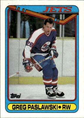 1990-91 Topps Greg Paslawski #154 Winnipeg Jets - Image 1 of 2