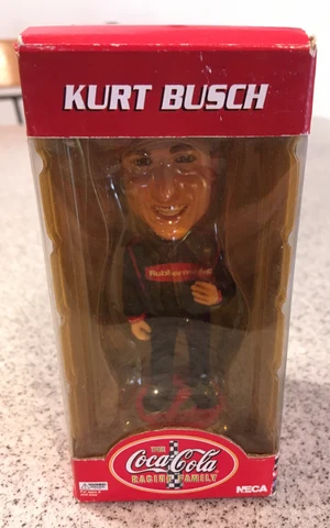 Kurt Busch Coca Cola Racing 4-1/2" Bobblehead ~ 2002 Head Knocker - Mint In Box Cover