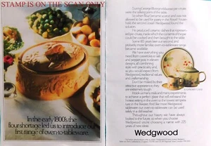 Anuncio impreso vintage años 80 WEDGWOOD 'Pie Crust' horno a vajilla 703B/129 - Imagen 1 de 3