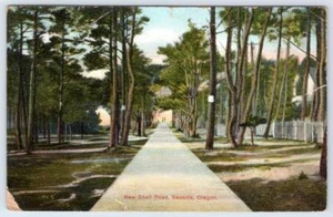 1910 SEASIDE OREGON NEW SHELL ROAD to BAKER CITY OR ANTIQUE POSTCARD - Picture 1 of 2