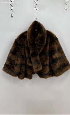 Attention Women's Faux Fur Short Brown Jacket - Size M - Image 1 of 4